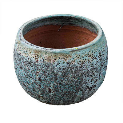 Round Green Dimple Ancient Planter