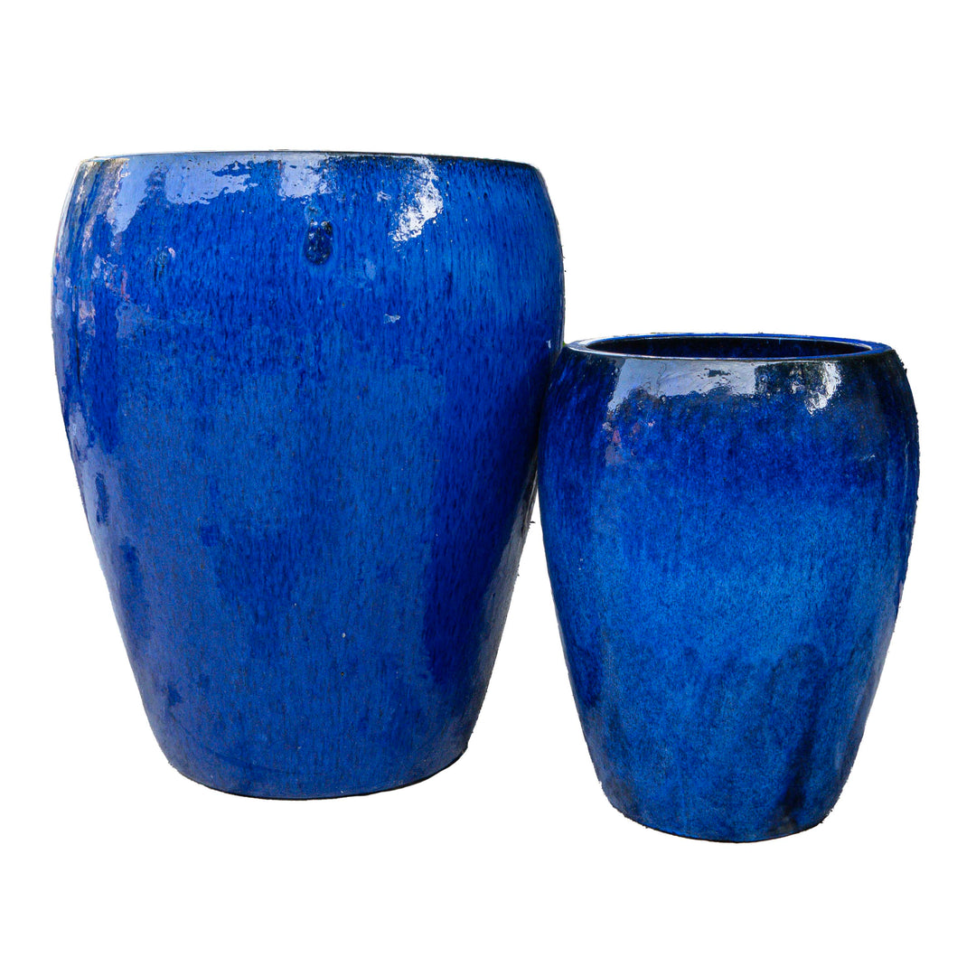 Blue Outdoor glazed Planter