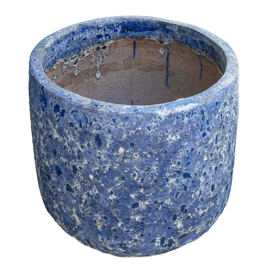 Glaze Bubble Blue Round Pot