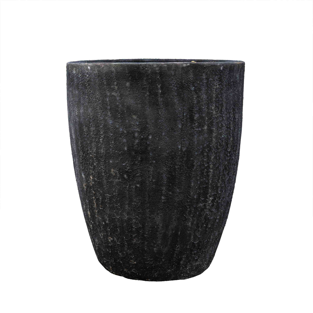 Black Ancient Round Planter Set