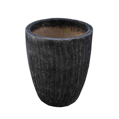 Black Ancient Round Planter Set