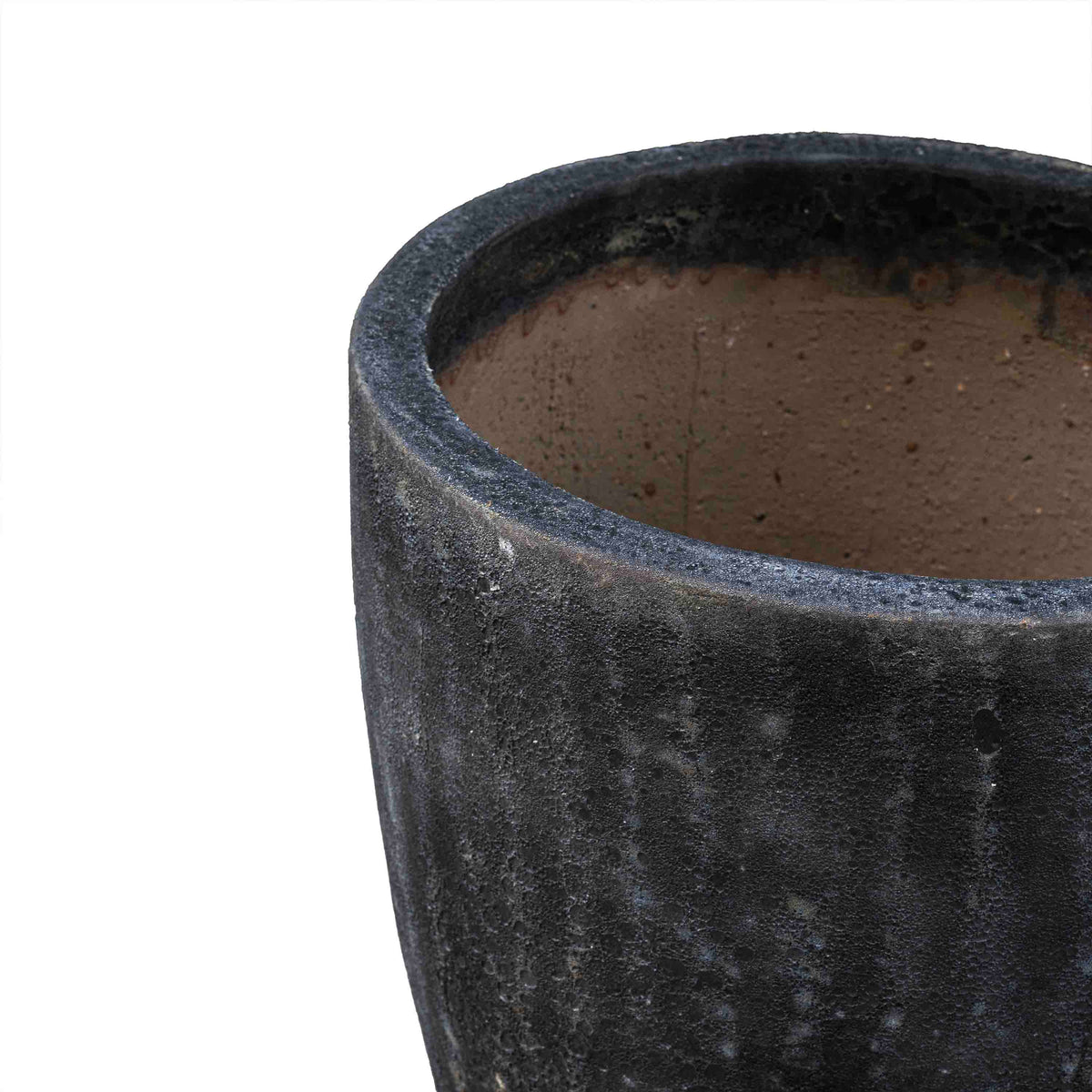 Black Ancient Round Planter