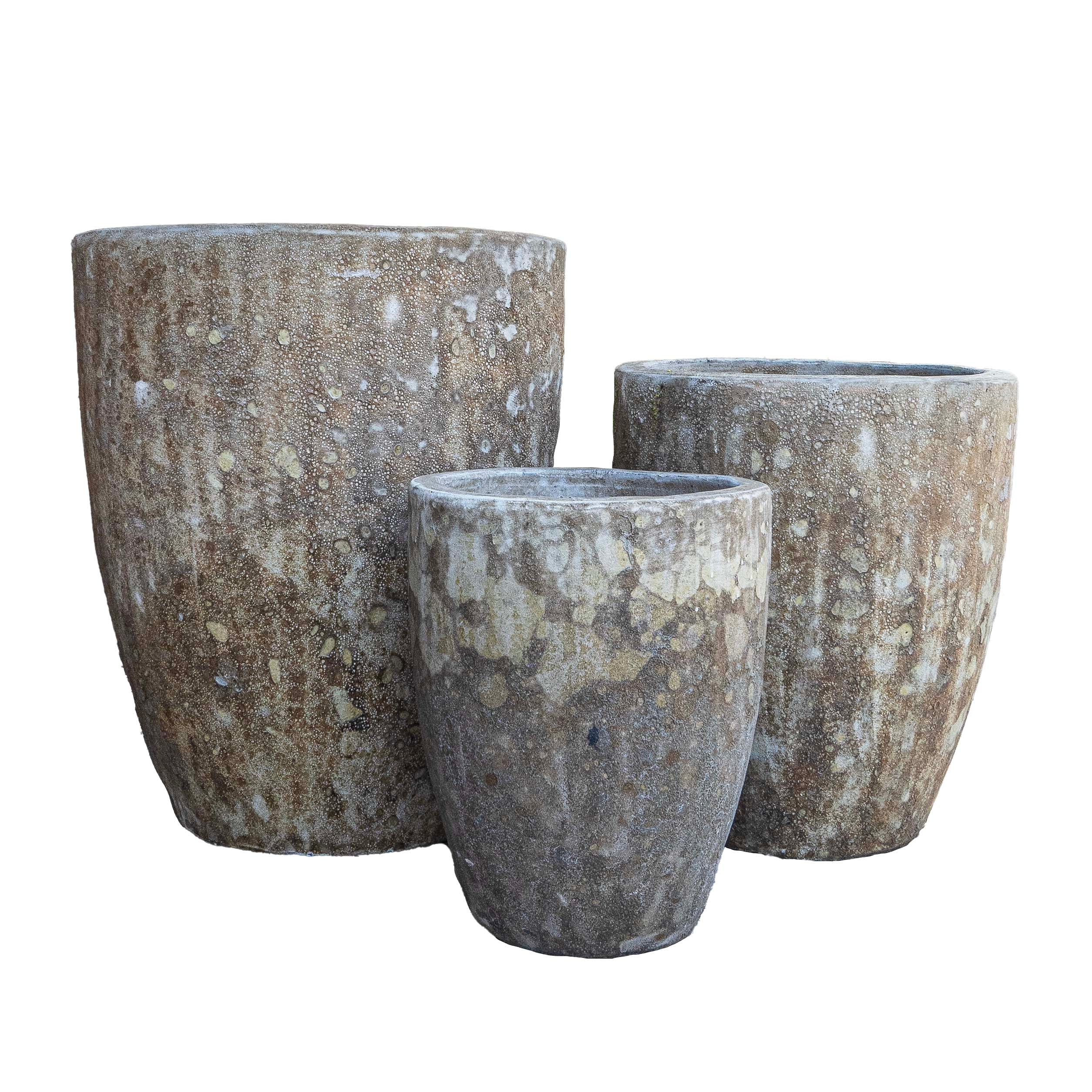 Bubble Beige Round Pot