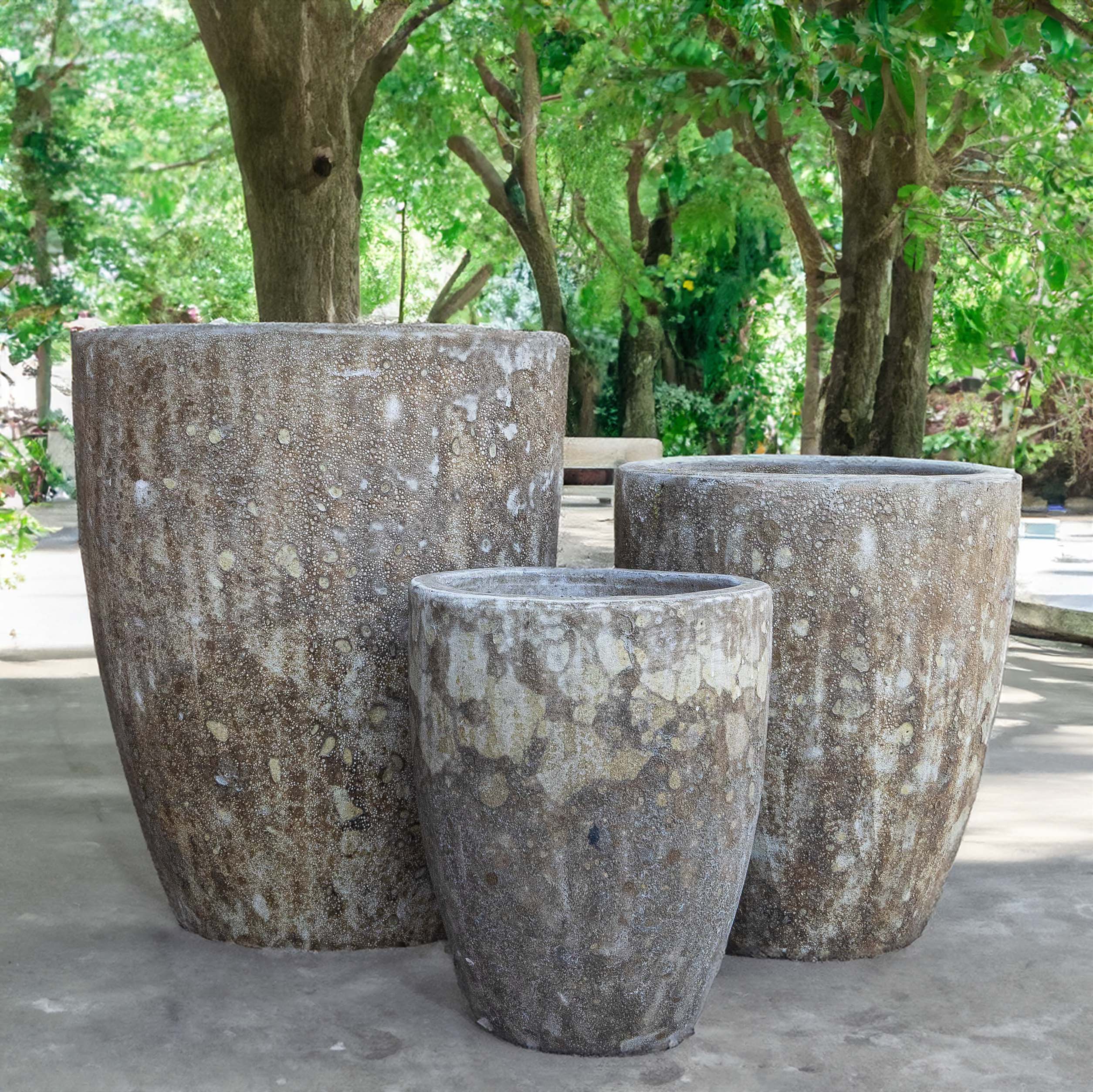 Bubble Beige Round Pot
