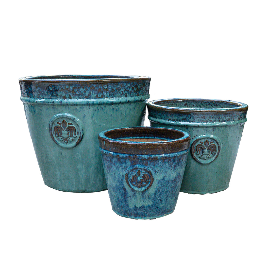 Light Blue Indoor Glazed Planter