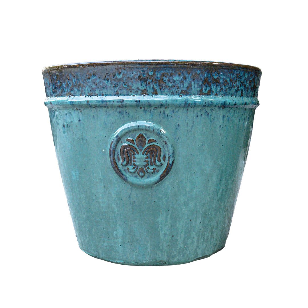 Light Blue Indoor Glazed Planter