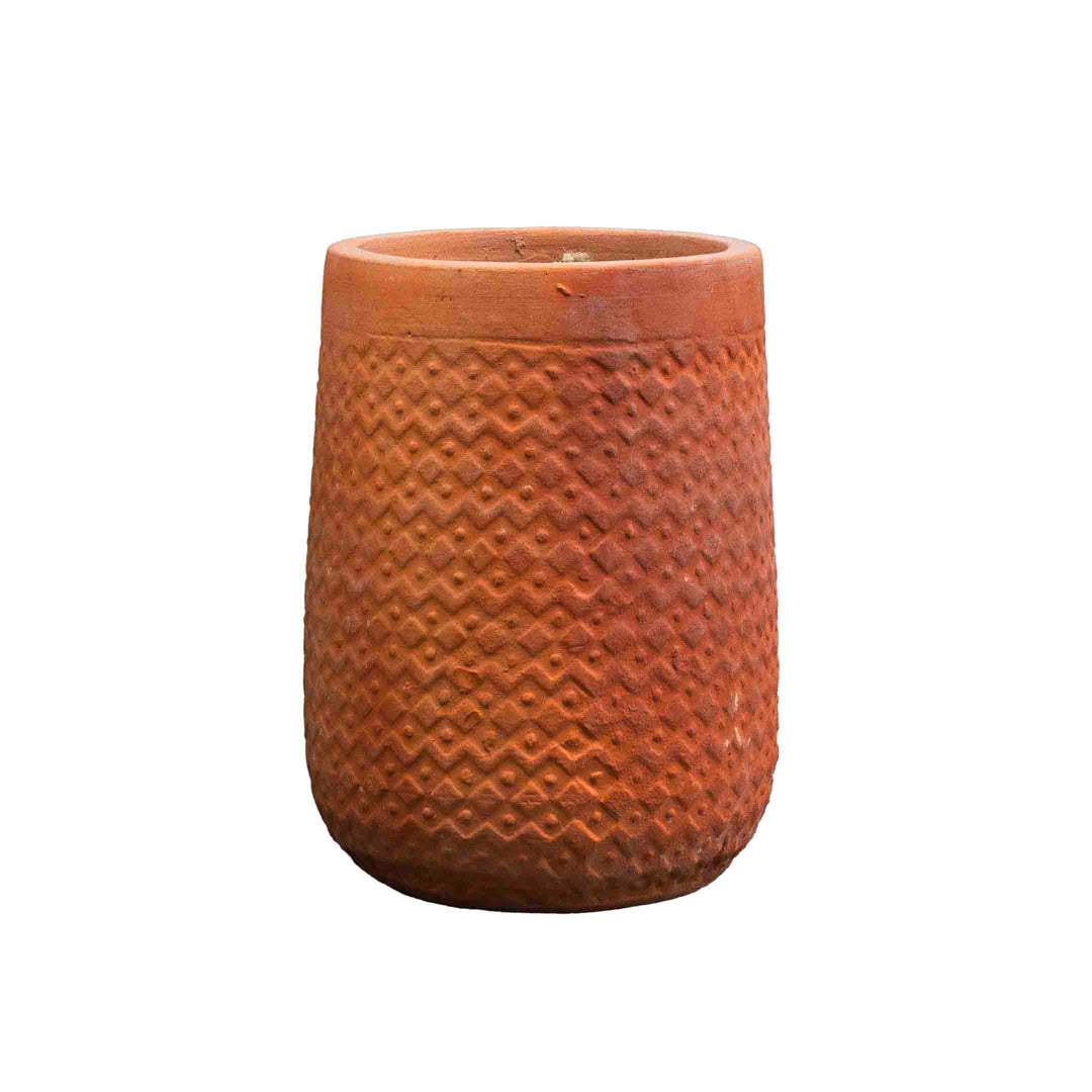 Cylindrical Terracotta Pot