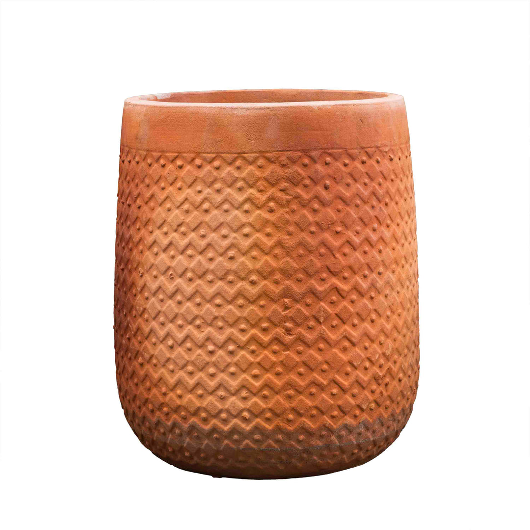 Cylindrical Terracotta Pot