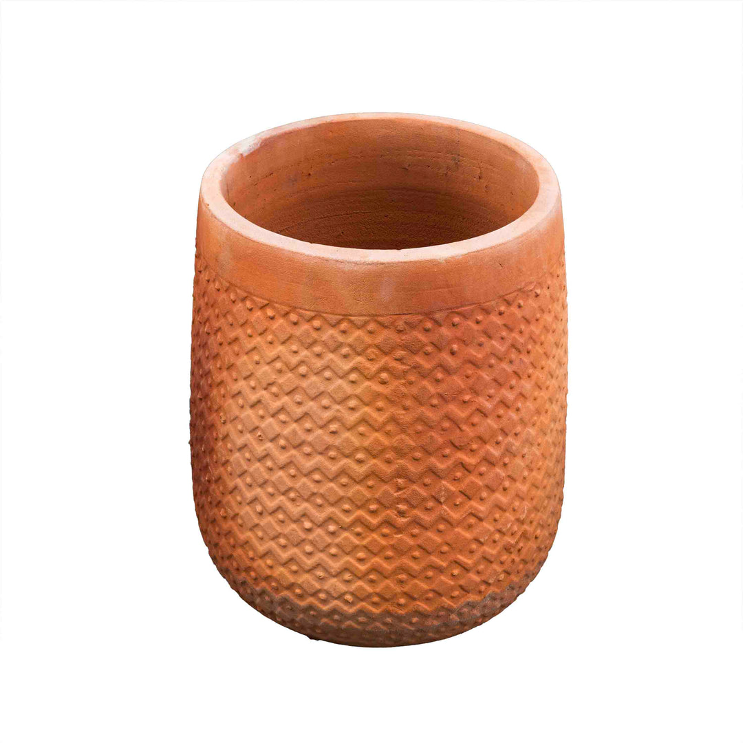 Cylindrical Terracotta Pot