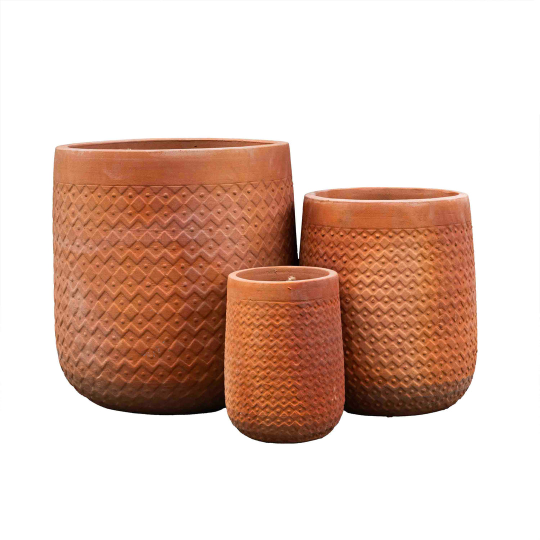 Cylindrical Terracotta Pot