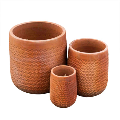 Cylindrical Terracotta Pot