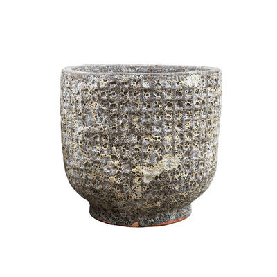 Round Snake Skin Grey Ancient Pot