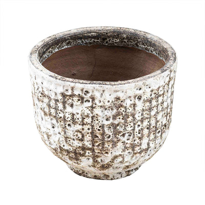 Round Snake Skin Grey Ancient Pot