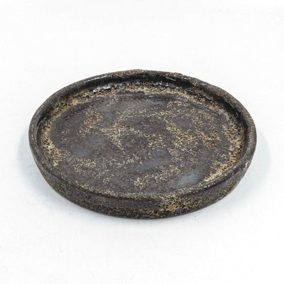 Round Cylinder Pot With Saucer Set Dark Brown