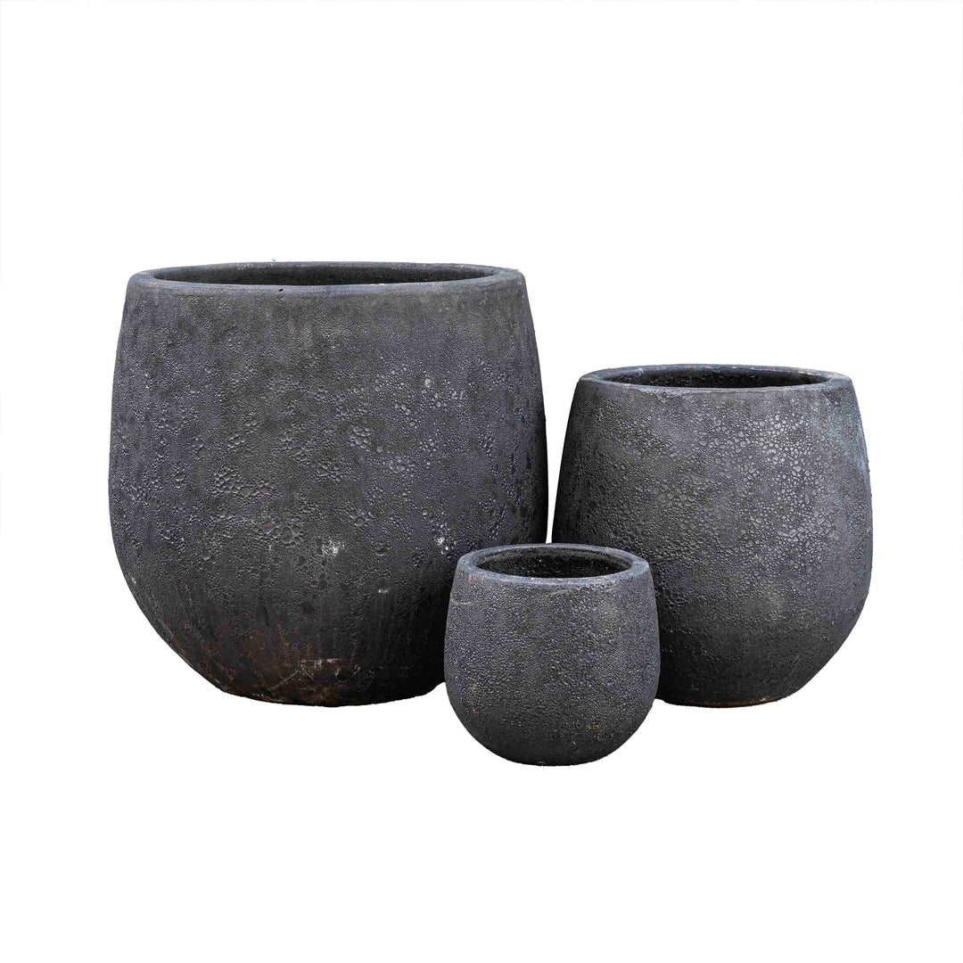 Black Ancient Round Pot