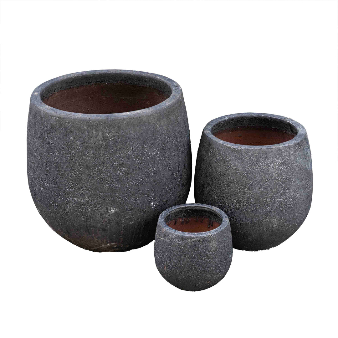 Black Ancient Round Pot