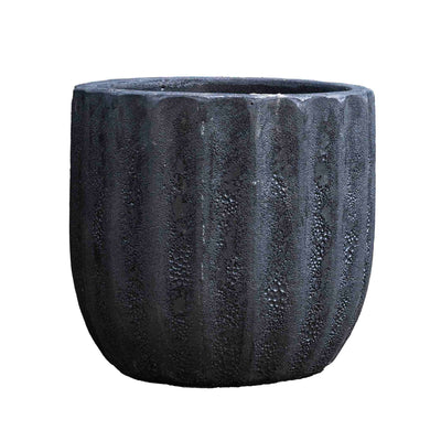 Round Black Ancient Pot