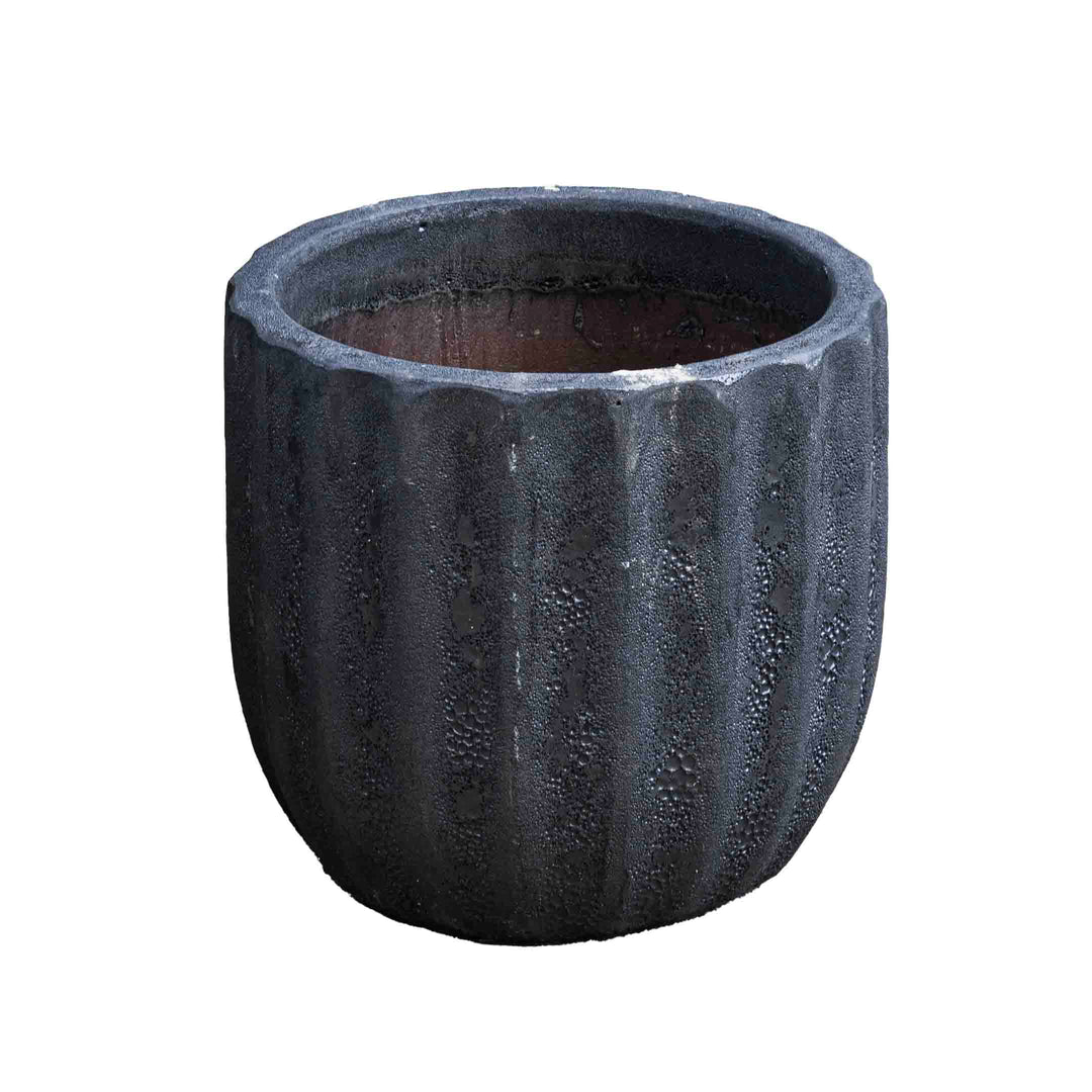 Round Black Ancient Pot