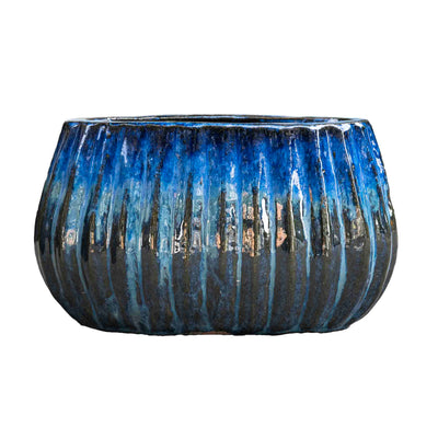 Glazed Outdoor Blue Pot