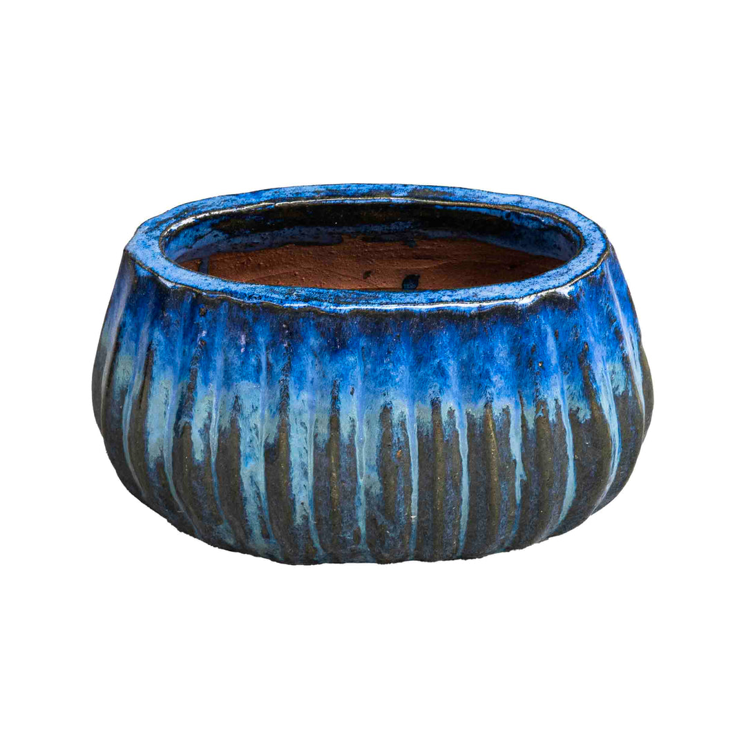 Glazed Outdoor Blue Pot