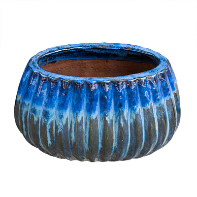 Glazed Outdoor Blue Pot