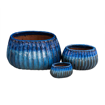 Glazed Outdoor Blue Pot