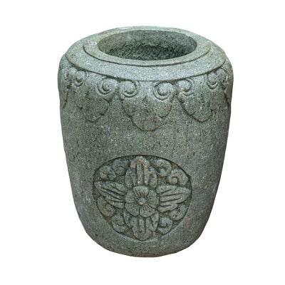 Green Stone Handcarved Paras Pot Wide