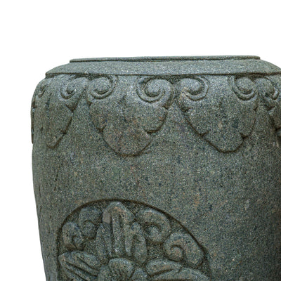 Green Stone Handcarved Paras Pot Wide