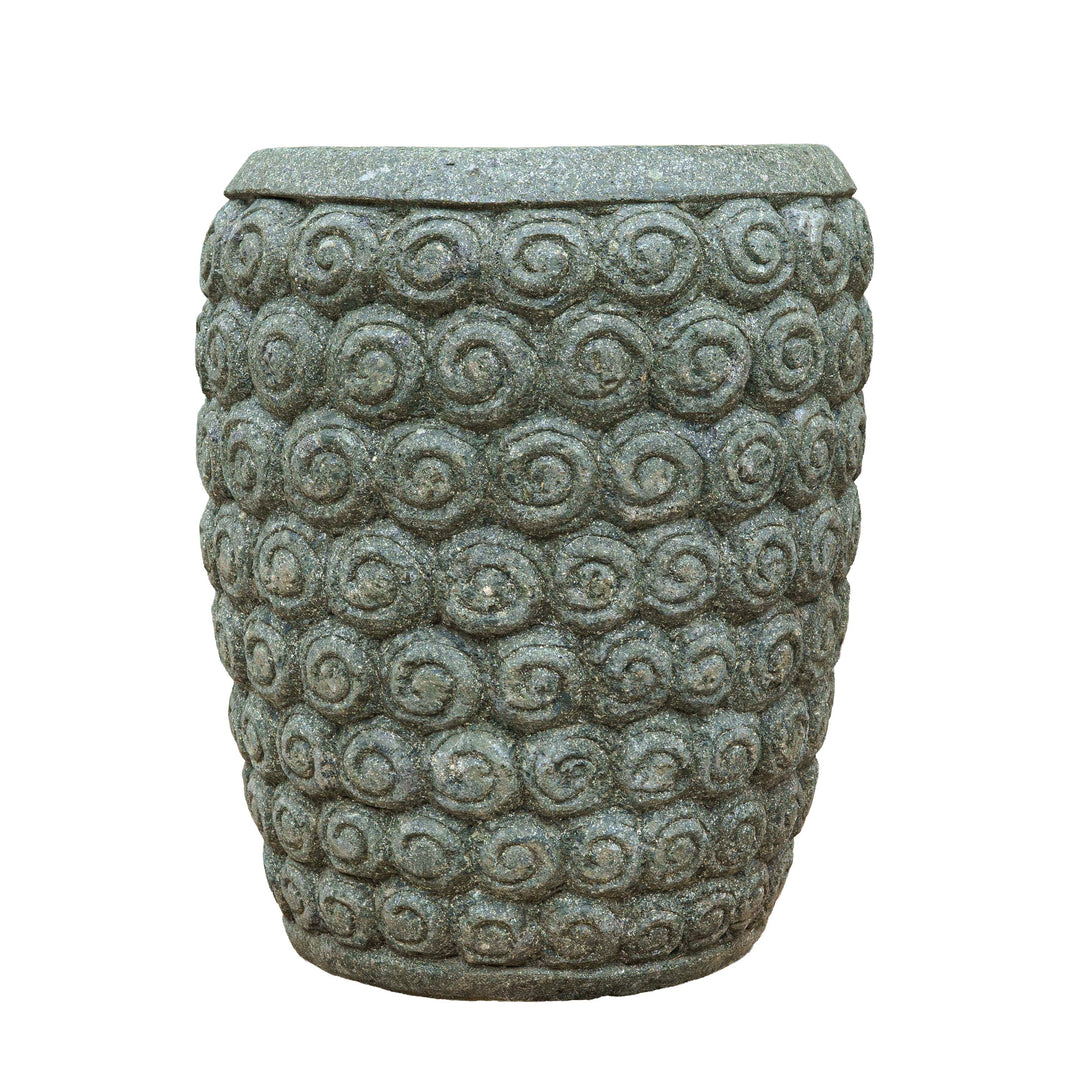 Green Stone Handcarved paras Pot Circled