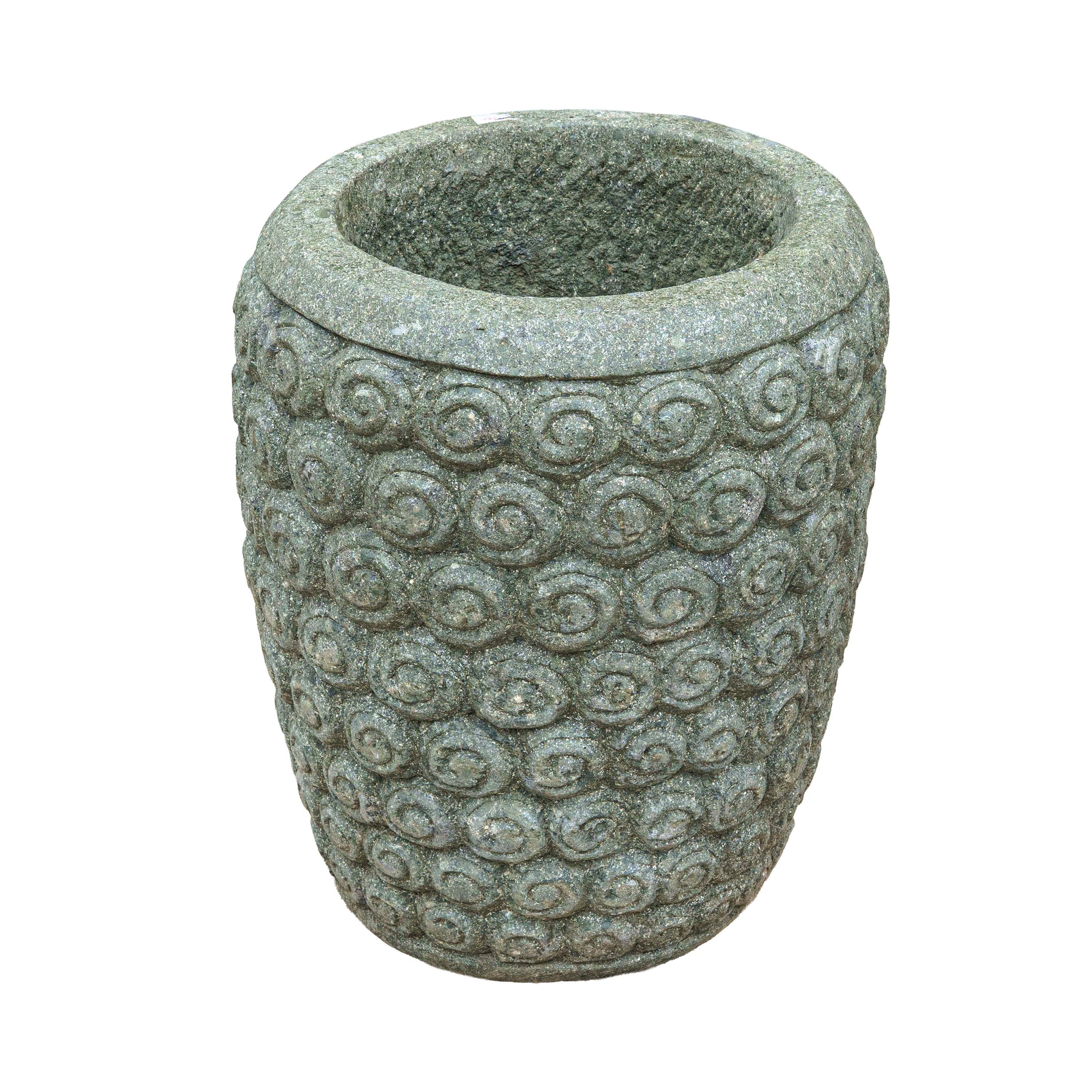 Green Stone Handcarved paras Pot Circled