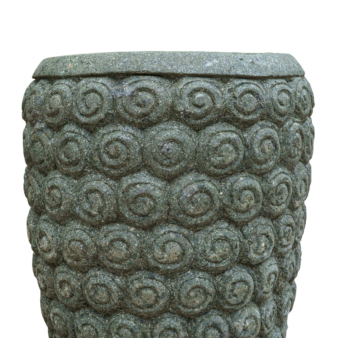 Green Stone Handcarved paras Pot Circled