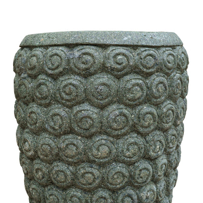 Green Stone Handcarved paras Pot Circled