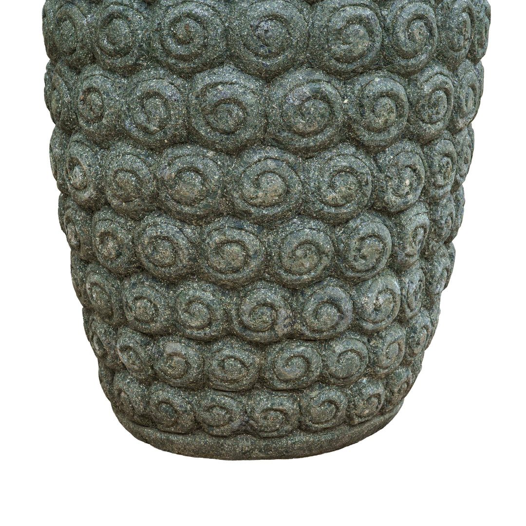 Green Stone Handcarved paras Pot Circled