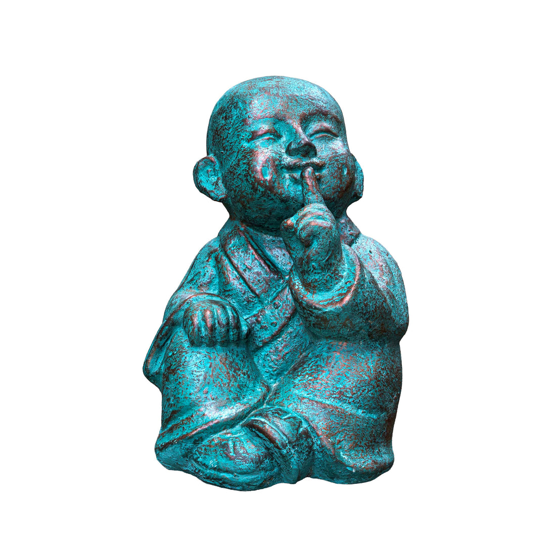 Speak No Evil Patina Monk Scultpure