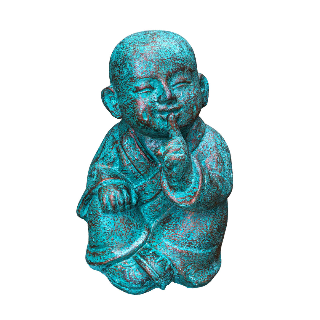 Speak No Evil Patina Monk Scultpure