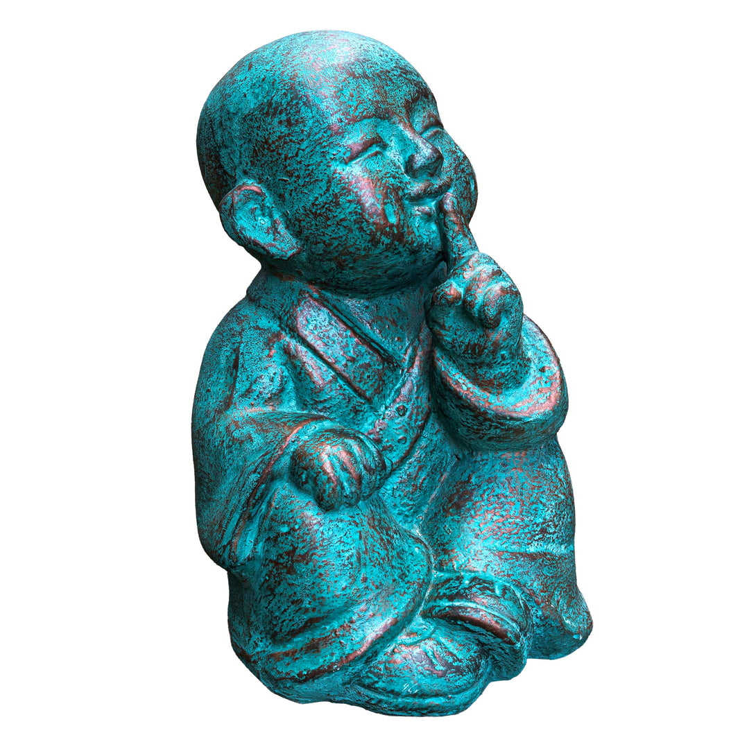 Speak No Evil Patina Monk Scultpure