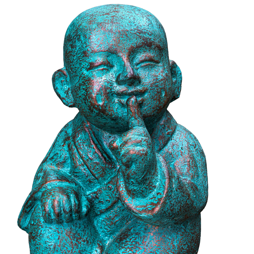 Speak No Evil Patina Monk Scultpure