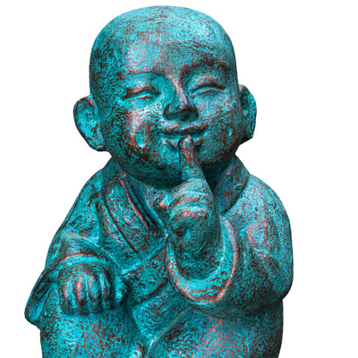 Speak No Evil Patina Monk Scultpure