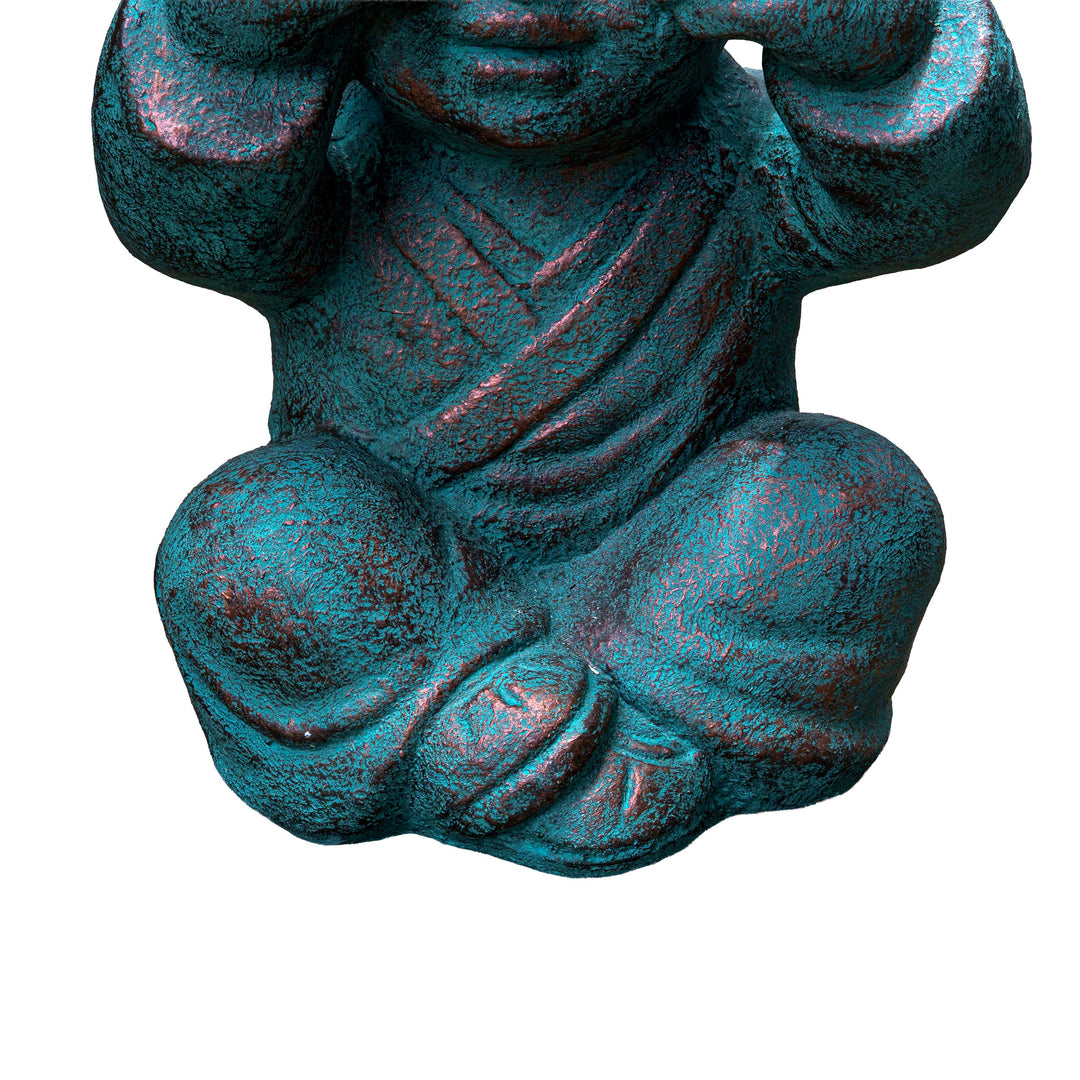 See No Evil Patina Monk Scultpure