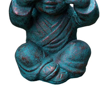 See No Evil Patina Monk Scultpure