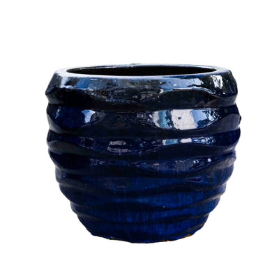 Outdoor Blue Glazed Pot