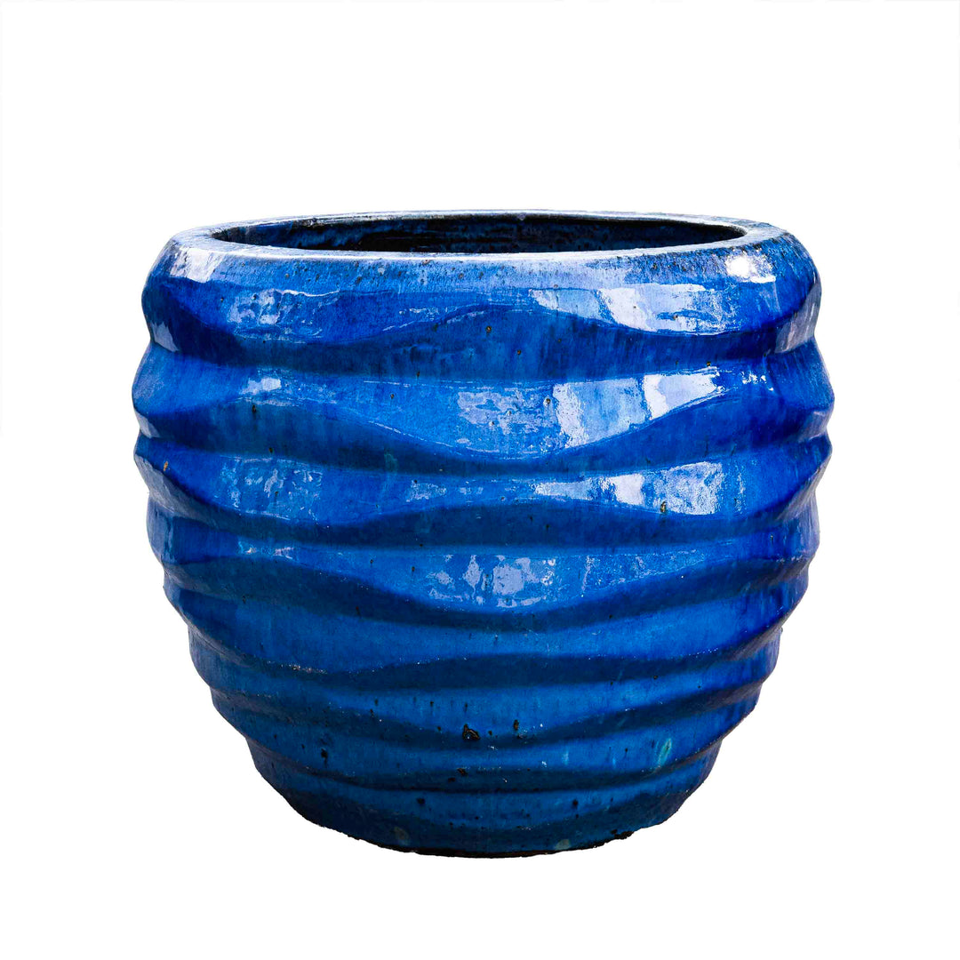 Outdoor Blue Glazed Pot