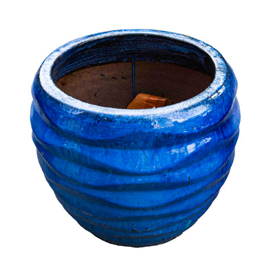 Outdoor Blue Glazed Pot