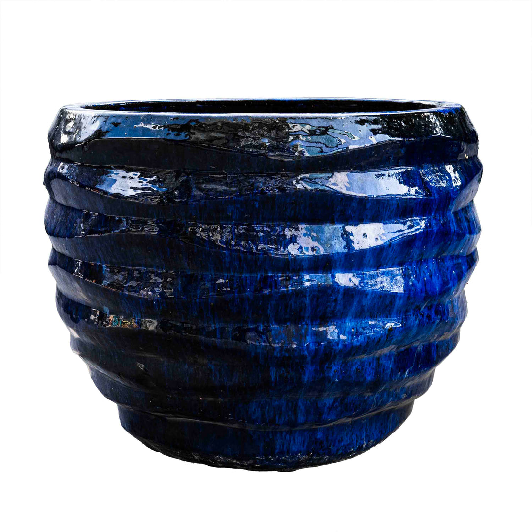 Outdoor Blue Glazed Pot