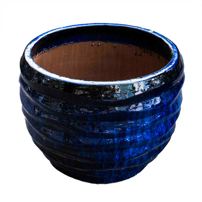 Outdoor Blue Glazed Pot