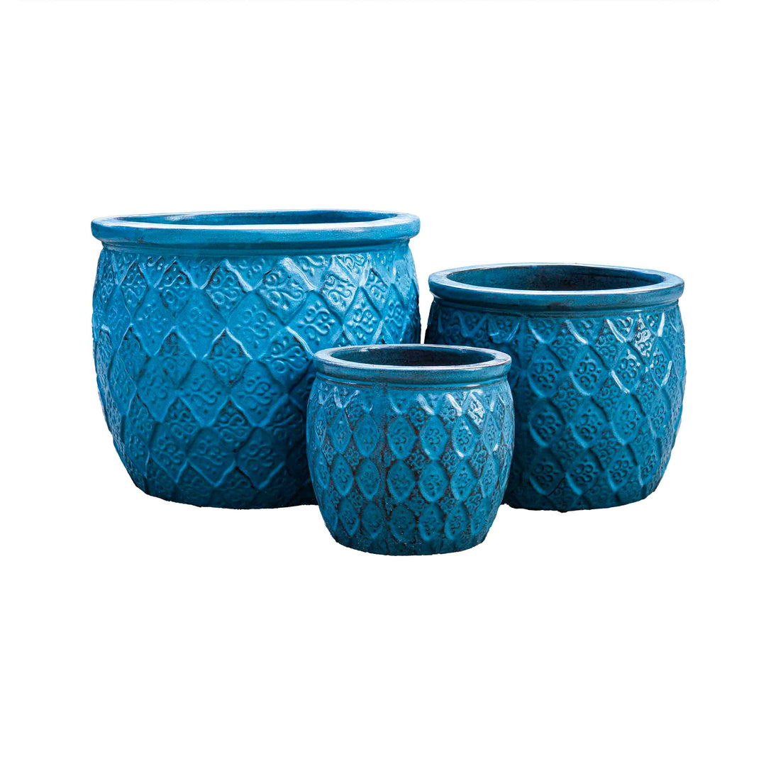 Outdoor Glazed Blue Lava Pot