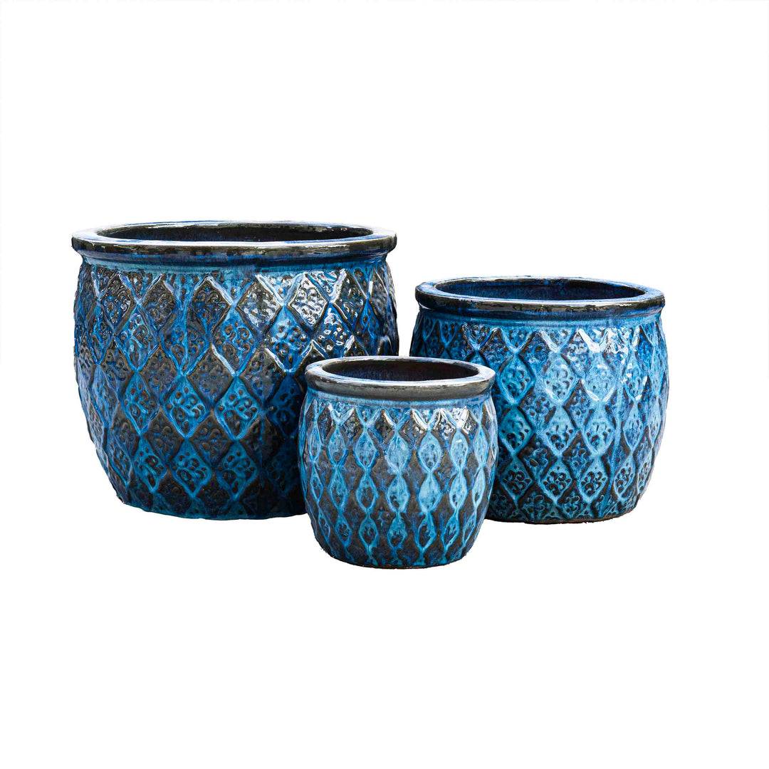 Outdoor Glazed Azul Pot