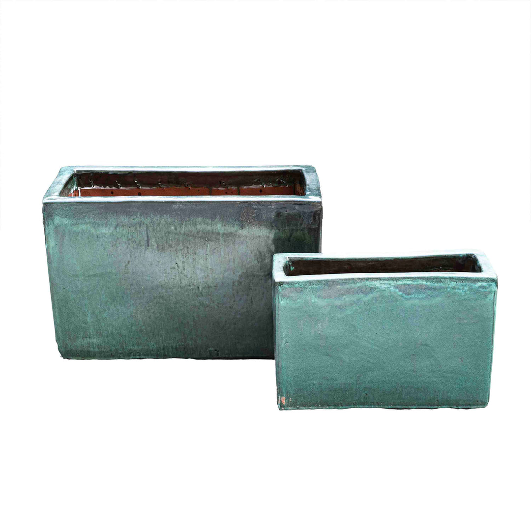 Outdoor Glazed Rectangular Pot