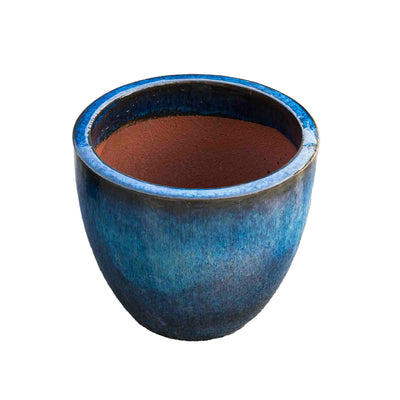 Outdoor Glazed Blue Pot