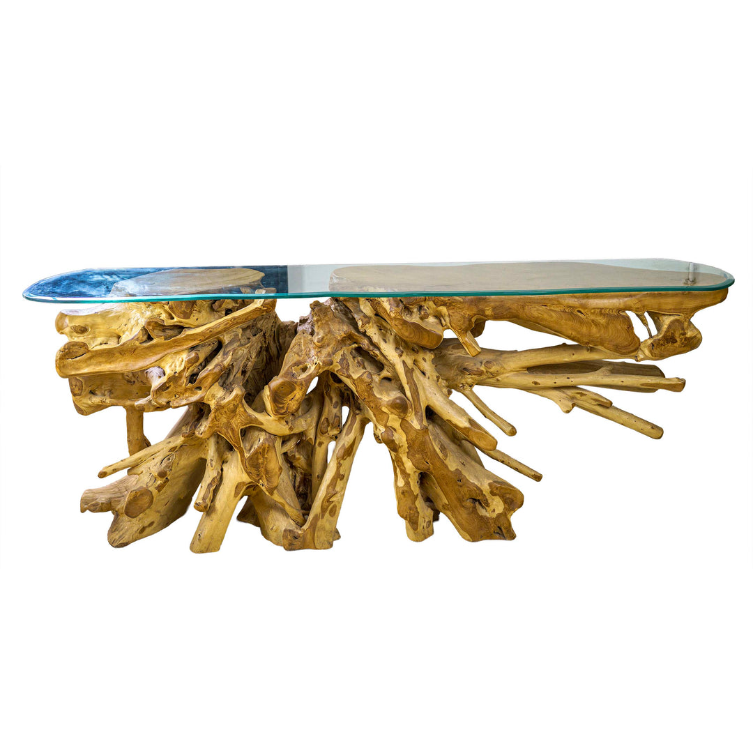 Colette Elongated Console with Glass